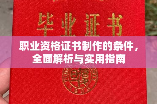 甘井子职业资格证书制作的条件，全面解析与实用指南